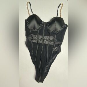 Honeybum BLK Sheer Body Suit, S/XS, *P1078